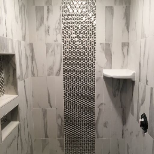 Custom Tiled Shower with accents and wall niches